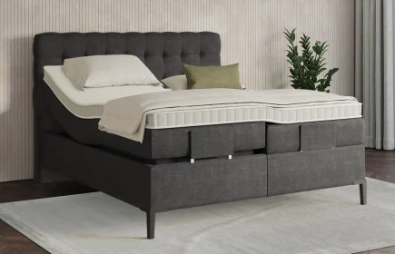 Mozart Boxspringbett Serie 7 Haydn 280x220 elektrisch Feiner Stoff Carbon Grey H2/H3