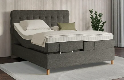 Mozart Boxspringbett Serie 7 Haydn 280x220 elektrisch Grober Stoff Muddy Brown H2/H3