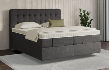Mozart Boxspringbett Serie 7 Haydn 280x220 Feiner Stoff Carbon Grey H3/H3 schwebend