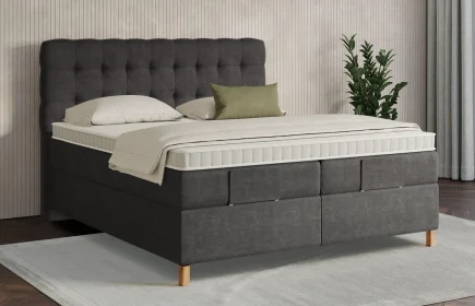 Mozart Boxspringbett Serie 7 Haydn 280x220 Feiner Stoff Carbon Grey H4/H3
