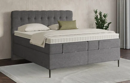 Mozart Boxspringbett Serie 7 Haydn 280x220 Grober Stoff Rock Grey H2/H3