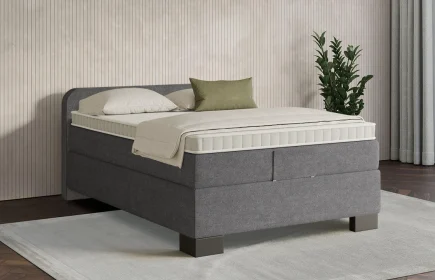 Mozart Boxspringbett Serie 7 Salieri 100x200 Grober Stoff Rock Grey H3
