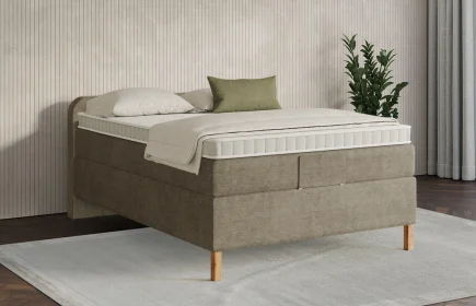 Mozart Boxspringbett Serie 7 Salieri 120x200 Feiner Stoff Dusty Taupe H3