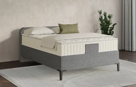 Mozart Boxspringbett Serie 7 Salieri 120x200 Grober Stoff Charcoal frost H2 Königliche Matratze