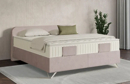 Mozart Boxspringbett Serie 7 Salieri 160x200 Samt Blossom Pink H3/H3 Königliche Matratze