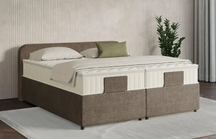 Mozart Boxspringbett Serie 7 Salieri 180x190 mit Bettkasten Feiner Stoff Nutshell H3/H3 Königliche Matratze