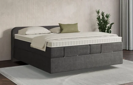 Mozart Boxspringbett Serie 7 Salieri 180x200 Feiner Stoff Carbon Grey H3/H2 schwebend