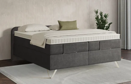 Mozart Boxspringbett Serie 7 Salieri 180x200 Feiner Stoff Carbon Grey H3/H3