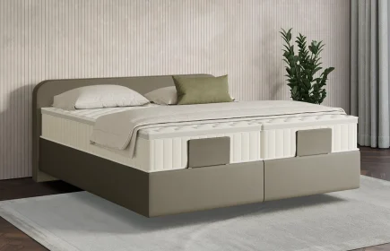 Mozart Boxspringbett Serie 7 Salieri 180x200 Kunstleder Olive Dream H3/H4 schwebend Königliche Matratze