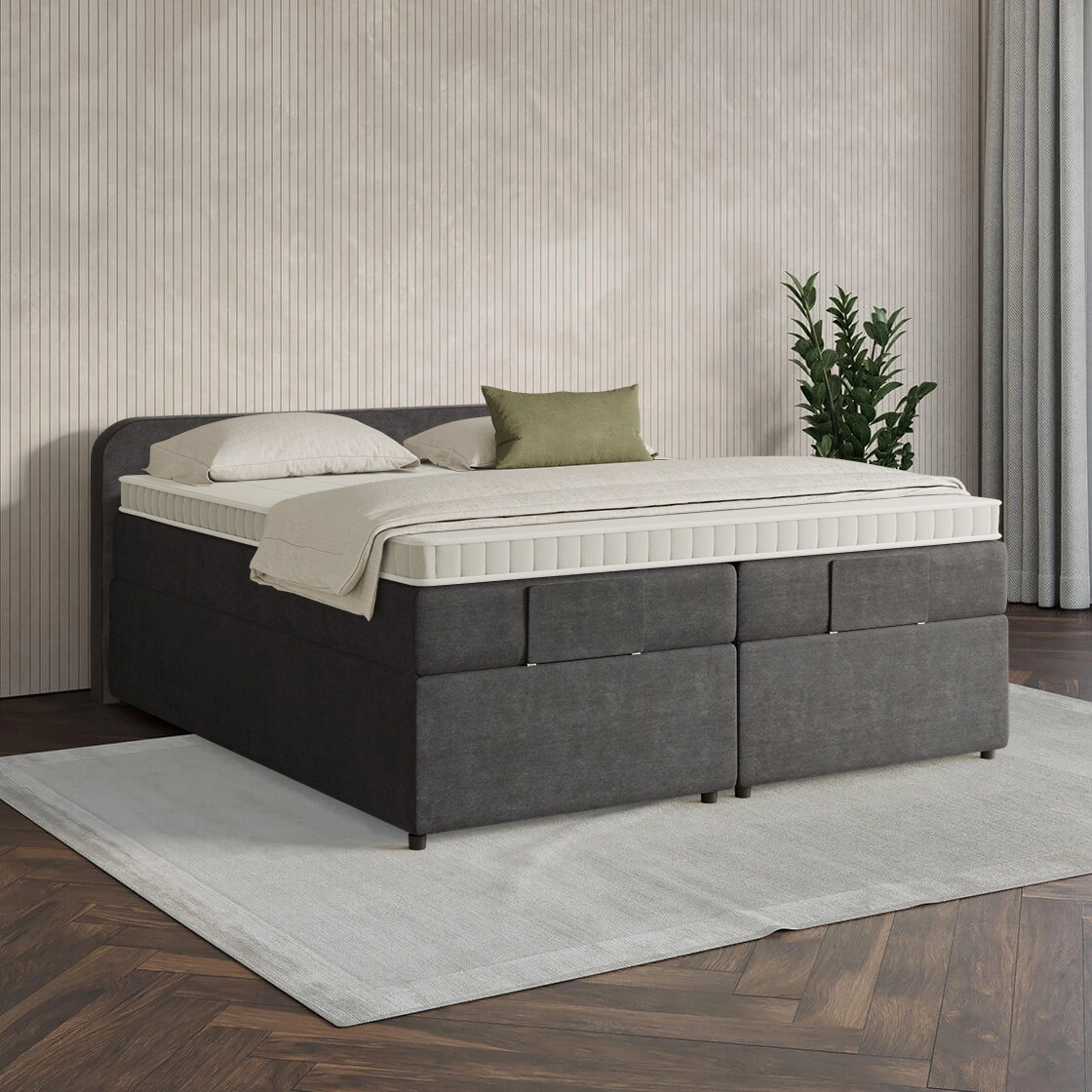 Queen Boxspringbett – 17,8 Cm Hoch, Metallrahmen, Trägt Bis 1587 Kg, Geräuschfrei, Mit Abnehmbarem Bezug, Einfach Montiert
