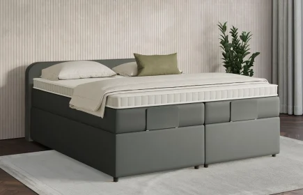 Mozart Boxspringbett Serie 7 Salieri 180x200 mit Bettkasten Kunstleder Granite H2/H2