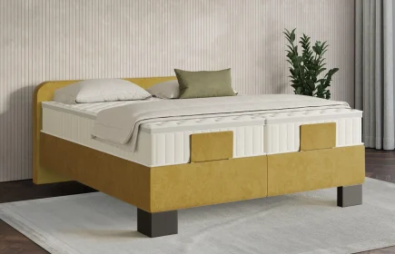 Mozart Boxspringbett Serie 7 Salieri 180x200 Samt Mustard H4/H2 Königliche Matratze