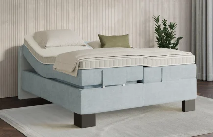 Mozart Boxspringbett Serie 7 Salieri 180x210 elektrisch Feiner Stoff Frosted Azure H3/H4