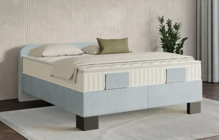 Mozart Boxspringbett Serie 7 Salieri 180x220 Feiner Stoff Frosted Azure H3/H2 Königliche Matratze