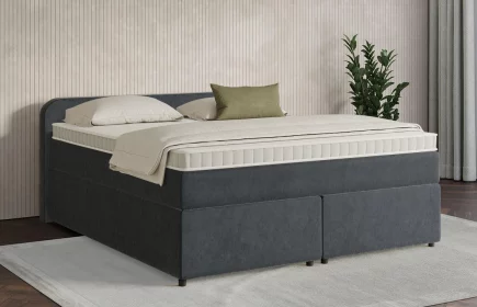 Mozart Boxspringbett Serie 7 Salieri 180x220 mit Bettkasten Samt Anthrazit H2/H2