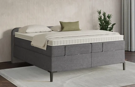 Mozart Boxspringbett Serie 7 Salieri 280x220 Grober Stoff Rock Grey H2/H3