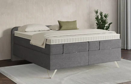 Mozart Boxspringbett Serie 7 Salieri 280x220 Grober Stoff Rock Grey H3/H3