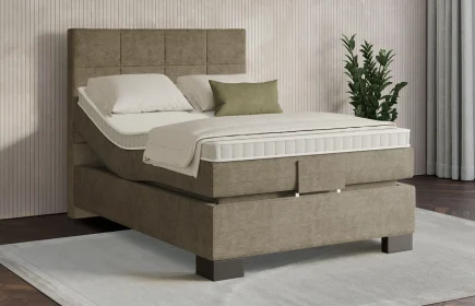 Mozart Boxspringbett Serie 7 Schubert 100x200 elektrisch Feiner Stoff Dusty Taupe H2