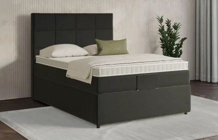 Mozart Boxspringbett Serie 7 Schubert 100x200 mit Bettkasten Samt Raven Silk H3