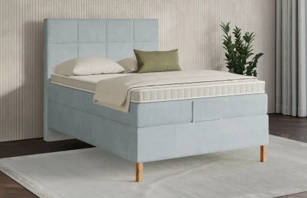 Mozart Boxspringbett Serie 7 Schubert 120x190 Feiner Stoff Frosted Azure H3