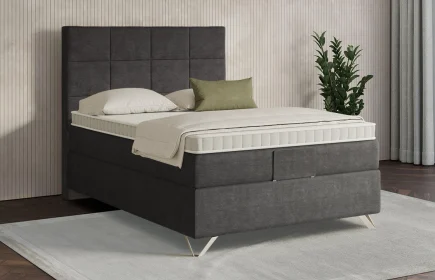 Mozart Boxspringbett Serie 7 Schubert 140x200 Feiner Stoff Carbon Grey H3