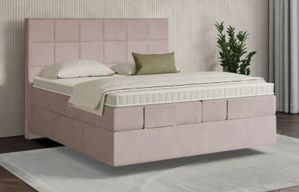 Mozart Boxspringbett Serie 7 Schubert 160x210 Samt Blossom Pink H3/H3 schwebend