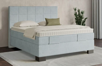 Mozart Boxspringbett Serie 7 Schubert 160x220 Feiner Stoff Frosted Azure H4/H3