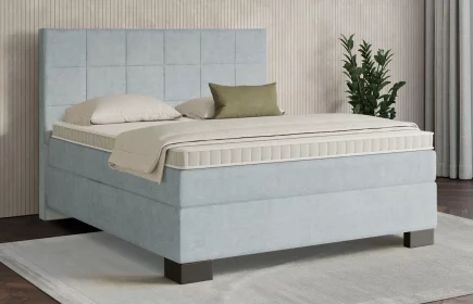 Mozart Boxspringbett Serie 7 Schubert 160x220 Feiner Stoff Pastellblau H4/H3