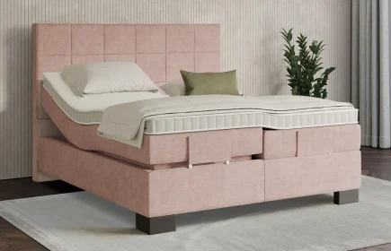 Mozart Boxspringbett Serie 7 Schubert 180x200 elektrisch Feiner Stoff Rose Glow H2/H3