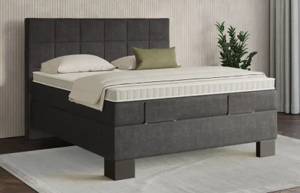 Mozart Boxspringbett Serie 7 Schubert 180x200 Feiner Stoff Carbon Grey H3/H3