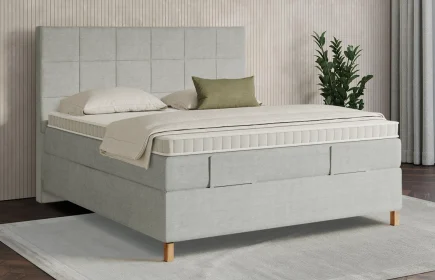 Mozart Boxspringbett Serie 7 Schubert 180x200 Feiner Stoff Lunar Mist H2/H3
