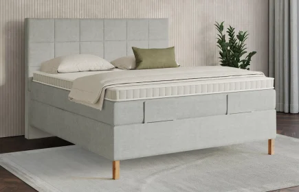 Mozart Boxspringbett Serie 7 Schubert 180x200 Feiner Stoff Lunar Mist H3/H3