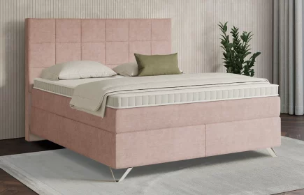 Mozart Boxspringbett Serie 7 Schubert 180x200 Feiner Stoff Rosa H3/H3