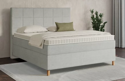 Mozart Boxspringbett Serie 7 Schubert 180x200 Feiner Stoff Silbergrau H2/H3