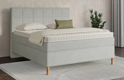 Mozart Boxspringbett Serie 7 Schubert 180x200 Feiner Stoff Silbergrau H3/H3