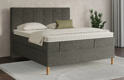 Mozart Boxspringbett Serie 7 Schubert 180x200 Grober Stoff Muddy Brown H2/H3