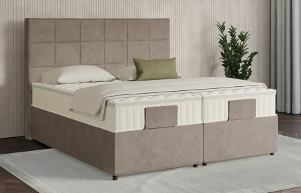 Mozart Boxspringbett Serie 7 Schubert 180x200 mit Bettkasten Samt Cookie H4/H3 Königliche Matratze