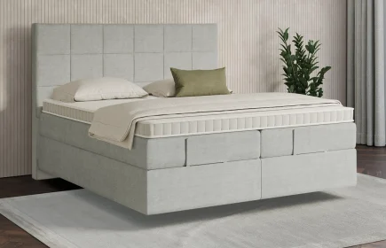 Mozart Boxspringbett Serie 7 Schubert 180x210 Feiner Stoff Lunar Mist H2/H2 schwebend