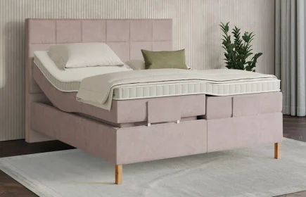Mozart Boxspringbett Serie 7 Schubert 180x220 elektrisch Samt Blossom Pink H3/H3
