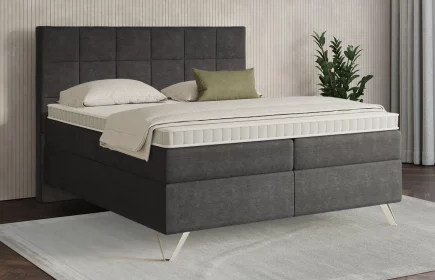 Mozart Boxspringbett Serie 7 Schubert 180x220 Feiner Stoff Anthrazit H3/H3