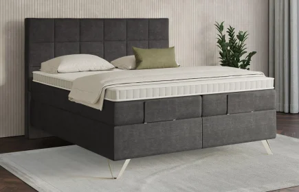 Mozart Boxspringbett Serie 7 Schubert 180x220 Feiner Stoff Carbon Grey H3/H3