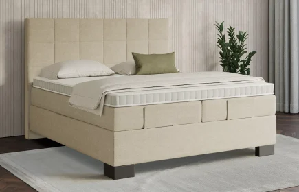 Mozart Boxspringbett Serie 7 Schubert 180x220 Grober Stoff Wool Cream H3/H3