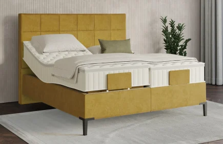 Mozart Boxspringbett Serie 7 Schubert 240x200 elektrisch Samt Mustard H3/H3 Königliche Matratze