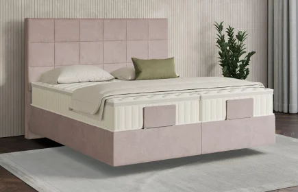 Mozart Boxspringbett Serie 7 Schubert 240x200 Samt Blossom Pink H3/H3 schwebend Königliche Matratze