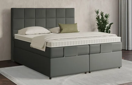 Mozart Boxspringbett Serie 7 Schubert 240x220 mit Bettkasten Kunstleder Granite H2/H3