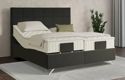 Mozart Boxspringbett Serie 7 Schubert 280x220 elektrisch Samt Raven Silk H3/H2 Königliche Matratze