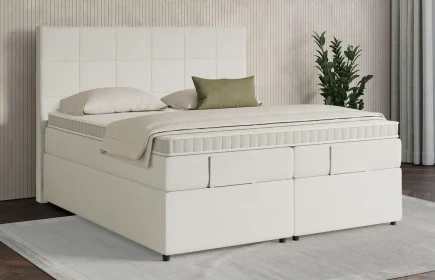 Mozart Boxspringbett Serie 7 Schubert 280x220 mit Bettkasten Samt Vanilla Nice H2/H3