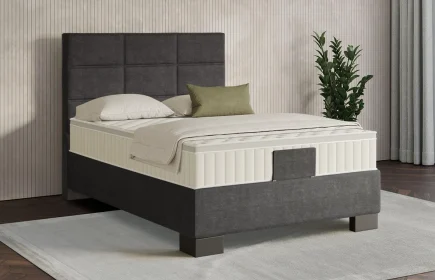 Mozart Boxspringbett Serie 7 Soler 120x200 Feiner Stoff Carbon Grey H4 Königliche Matratze