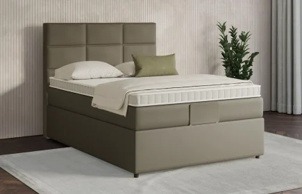 Mozart Boxspringbett Serie 7 Soler 120x200 mit Bettkasten Kunstleder Olive Dream H3