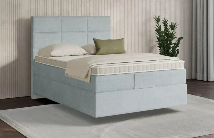 Mozart Boxspringbett Serie 7 Soler 140x200 Feiner Stoff Frosted Azure H3 schwebend